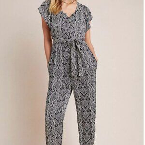 Anthropologie | Zadie Jumpsuit | Satin Belted Boho One Piece | Size 4